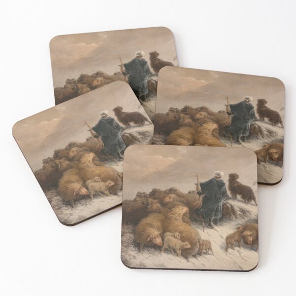 Item preview, A Shepherd and Flock in the Snow - Romanticism, Naturalism by August Friedrich Schenck designed and sold by GabyddAlessandr.