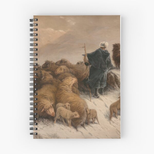 Item preview, A Shepherd and Flock in the Snow - Romanticism, Naturalism by August Friedrich Schenck designed and sold by GabyddAlessandr.