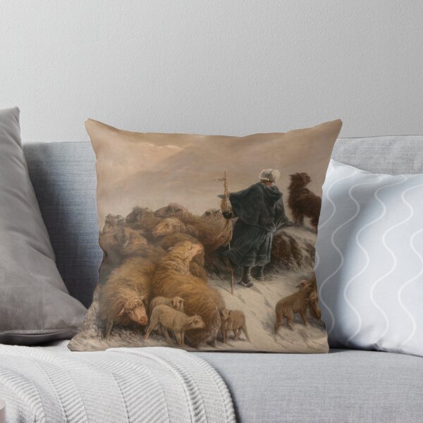 Item preview, A Shepherd and Flock in the Snow - Romanticism, Naturalism by August Friedrich Schenck designed and sold by GabyddAlessandr.