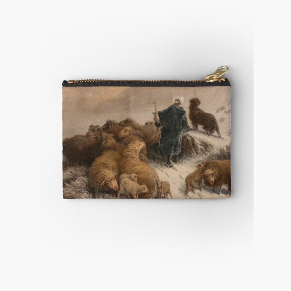 Item preview, A Shepherd and Flock in the Snow - Romanticism, Naturalism by August Friedrich Schenck designed and sold by GabyddAlessandr.