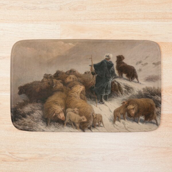 Item preview, A Shepherd and Flock in the Snow - Romanticism, Naturalism by August Friedrich Schenck designed and sold by GabyddAlessandr.