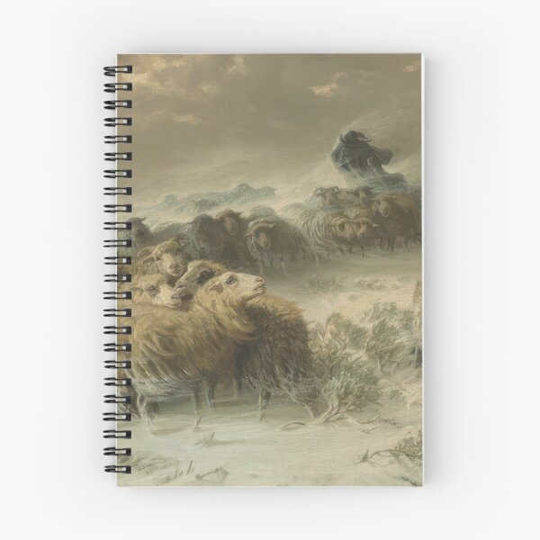 Item preview, A Shepherd with His Flock in a Snowstorm - Romanticism, Naturalism by August Friedrich Schenck designed and sold by GabyddAlessandr.