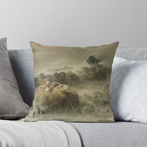Item preview, A Shepherd with His Flock in a Snowstorm - Romanticism, Naturalism by August Friedrich Schenck designed and sold by GabyddAlessandr.
