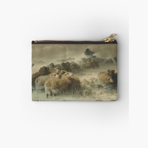 Item preview, A Shepherd with His Flock in a Snowstorm - Romanticism, Naturalism by August Friedrich Schenck designed and sold by GabyddAlessandr.