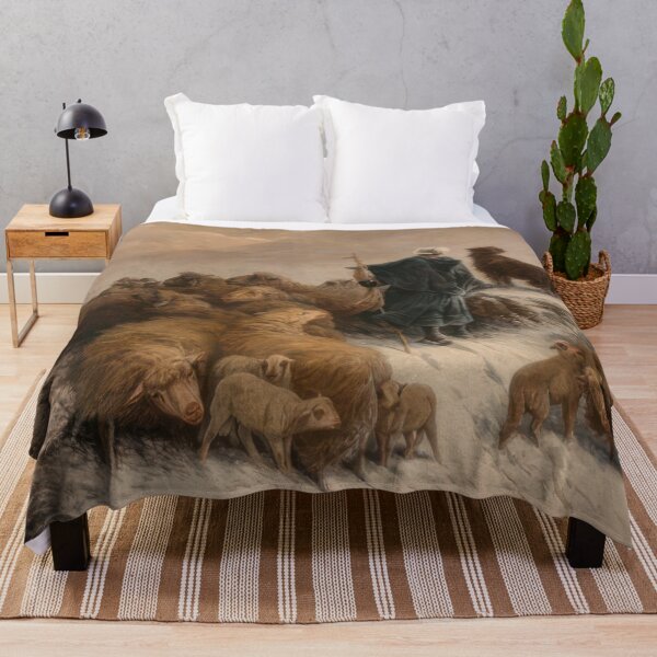 Item preview, A Shepherd and Flock in the Snow - Romanticism, Naturalism by August Friedrich Schenck designed and sold by GabyddAlessandr.