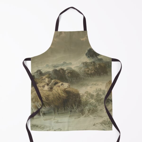 Item preview, A Shepherd with His Flock in a Snowstorm - Romanticism, Naturalism by August Friedrich Schenck designed and sold by GabyddAlessandr.