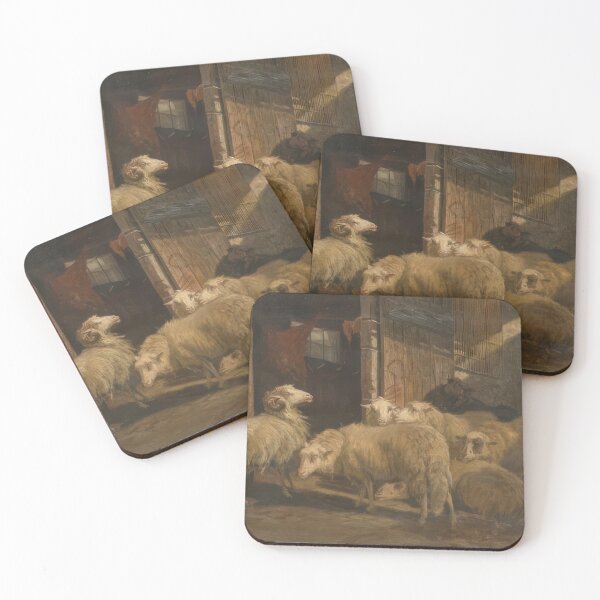 Item preview, Barn Scene with Sheep - Romanticism, Naturalism by August Friedrich Schenck designed and sold by GabyddAlessandr.