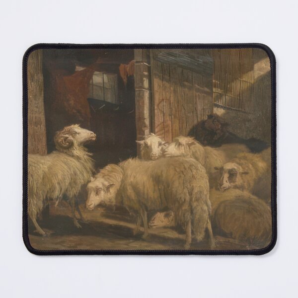 Item preview, Barn Scene with Sheep - Romanticism, Naturalism by August Friedrich Schenck designed and sold by GabyddAlessandr.