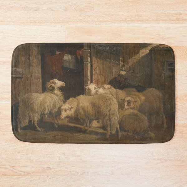 Item preview, Barn Scene with Sheep - Romanticism, Naturalism by August Friedrich Schenck designed and sold by GabyddAlessandr.