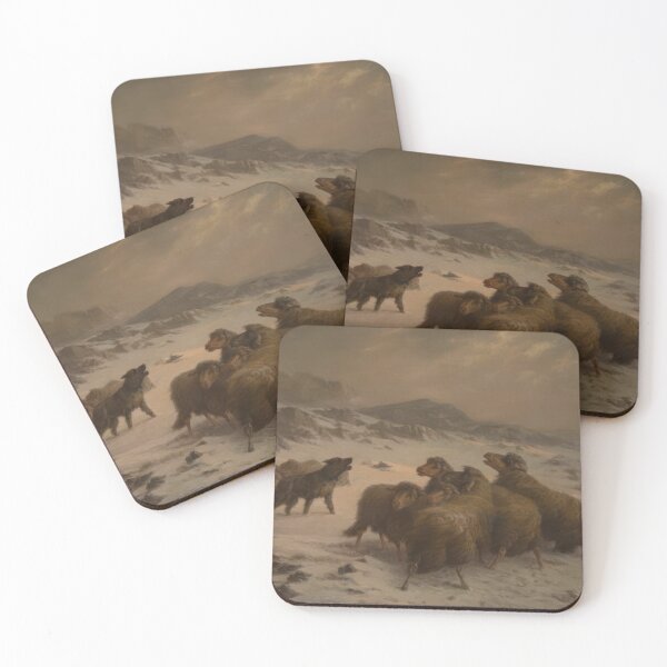 Item preview, FLOCK OF SHEEP STRANDED IN A BLIZZARD - Romanticism, Naturalism by August Friedrich Schenck designed and sold by GabyddAlessandr.