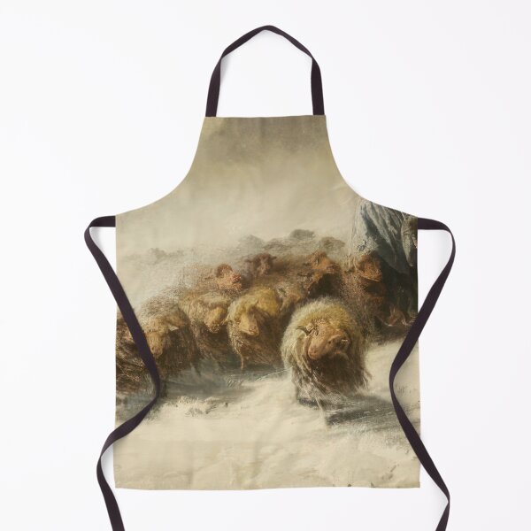Item preview, FLOCK OF SHEEP IN THE SNOW - Romanticism, Naturalism by August Friedrich Schenck designed and sold by GabyddAlessandr.