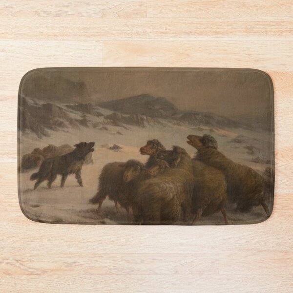 Item preview, FLOCK OF SHEEP STRANDED IN A BLIZZARD - Romanticism, Naturalism by August Friedrich Schenck designed and sold by GabyddAlessandr.