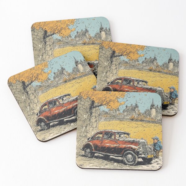 Item preview, "Autumn Drive – Retro Car Adventure Scene" designed and sold by NegarTv Designs.