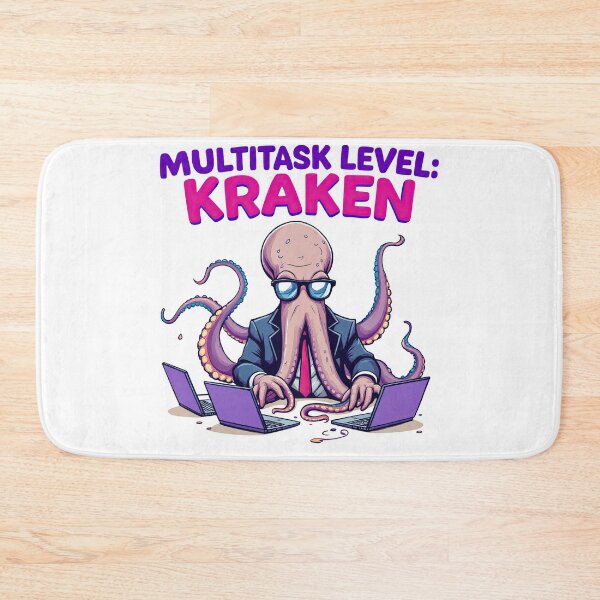 Item preview, Cartoon of a man in a suit sitting at a desk with a laptop and octopus tentacles designed and sold by cafegrafis.