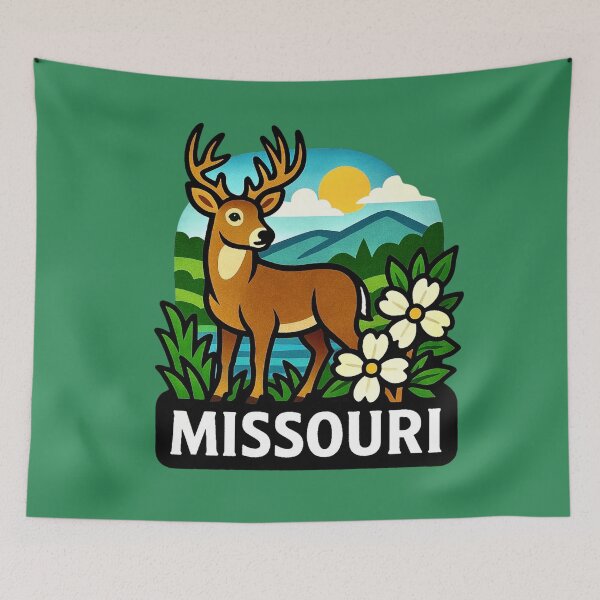 Item preview, Missouri USA - White-tailed Deer, Ozark Mountains designed and sold by Myra365Art.