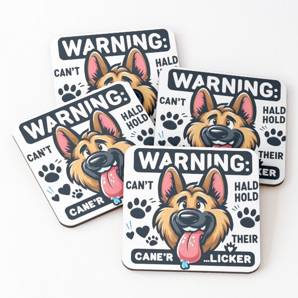 Item preview, German Shepherd Warning – Can’t Hold Their Licker Cartoon Design designed and sold by dogslover22.