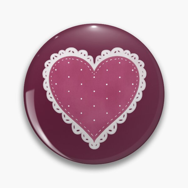 Item preview, Raspberry Dotted Heart Doily  designed and sold by Sophie Louise Arts.