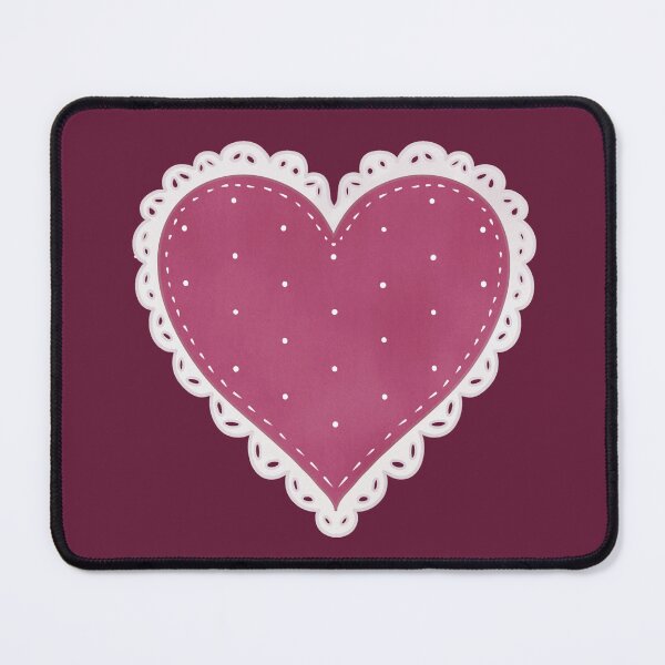 Item preview, Raspberry Dotted Heart Doily designed and sold by Sophie Louise Arts.