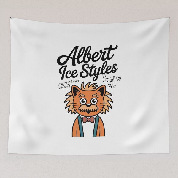 Item preview, Cartoon Orange Cat as Albert Ice Styles with Retro Physics Vibe designed and sold by im9creative.