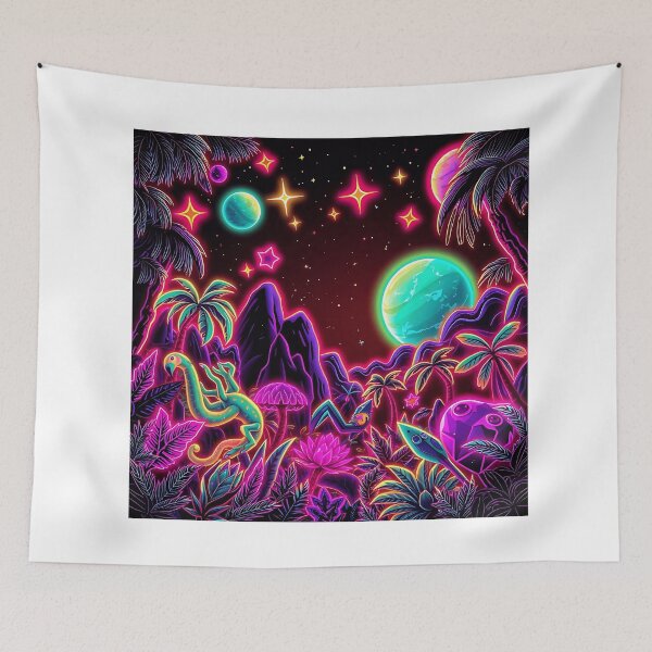 Item preview, Cosmic Jungle with Neon Elements designed and sold by sharon1210.