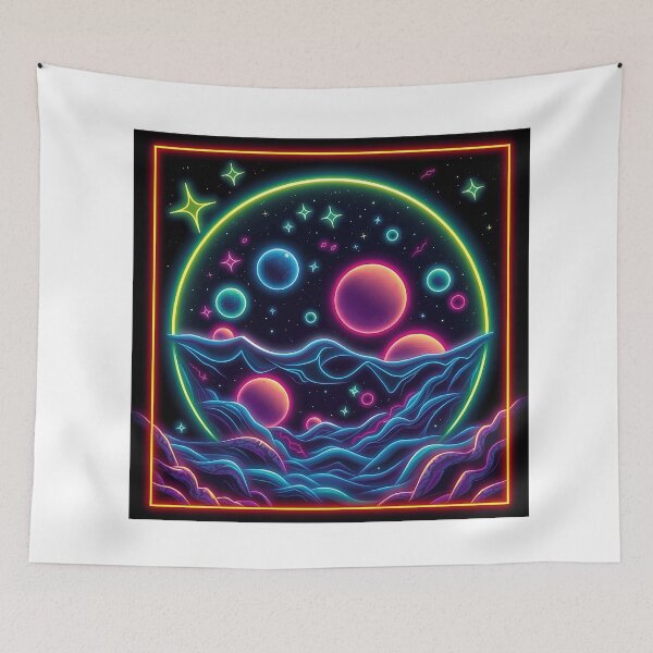 Item preview, Cosmic Ocean with Neon Elements designed and sold by sharon1210.