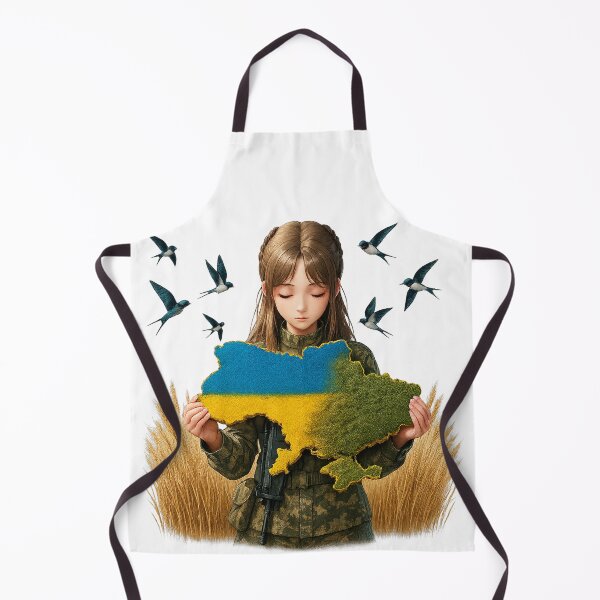 Item preview, Stay with Ukraine – Anime Soldier Girl with Flag Map | 3D CGI Patriotic Art designed and sold by NeonCore.