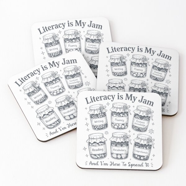 Item preview, Literacy Is My Jam - Vintage Fruit Jars designed and sold by Beanster-nl.