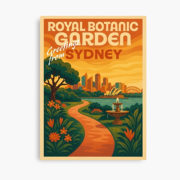 Item preview, Greetings from SYDNEY - ROYAL BOTANIC GARDEN - Retro Vintage Design designed and sold by Earth Celebration Designs.