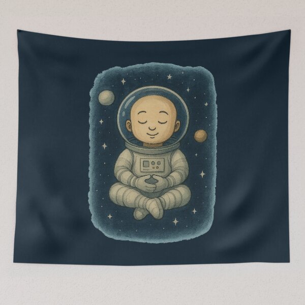 Item preview, Meditating Baby Buddha Floating in Space designed and sold by LuminShadowArt.