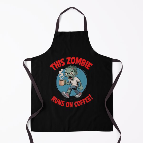 Item preview, This Zombie Runs on Coffee – Funny Halloween Cartoon designed and sold by MissRasheedHam.