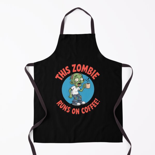 Item preview, This Zombie Runs on Coffee – Funny Halloween Cartoon designed and sold by MissRasheedHam.