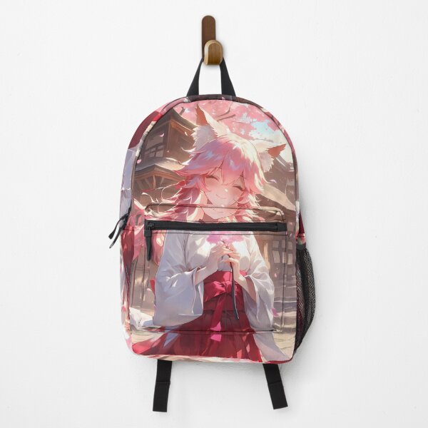 Item preview, Tamamo no Mae Caster Fox Girl Pink Hair Shrine Original Anime Cherry Blossom Smile designed and sold by earlobejerk.