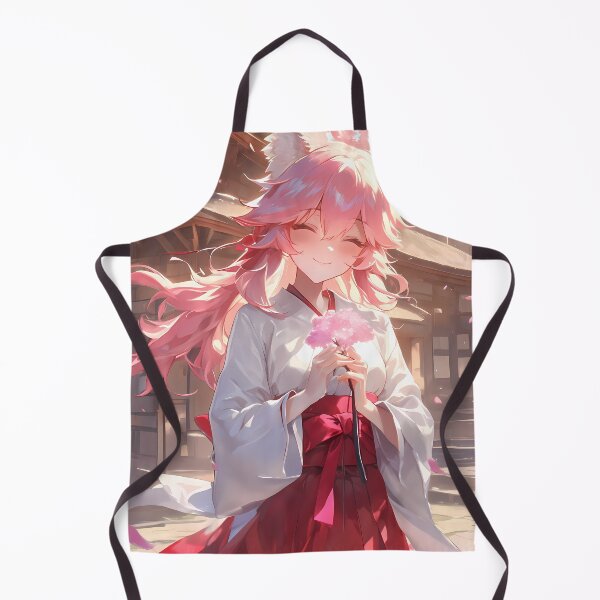 Item preview, Tamamo no Mae Caster Fox Girl Pink Hair Shrine Original Anime Cherry Blossom Smile designed and sold by earlobejerk.