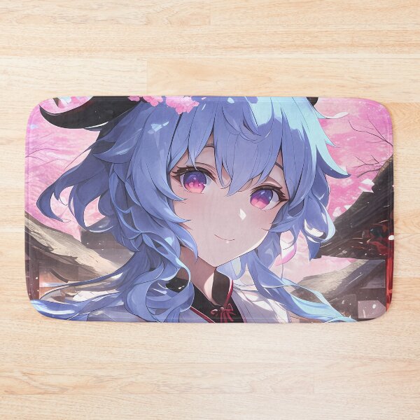 Item preview, Game Ganyu Genshin Impact Anime Blue Hair Kimono Sakura Petals Fantasy designed and sold by earlobejerk.