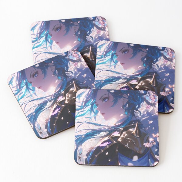 Item preview, Kaeya Game Yelan Genshin Impact Anime Blue Hair Elegant Warrior Cherry Petals designed and sold by earlobejerk.
