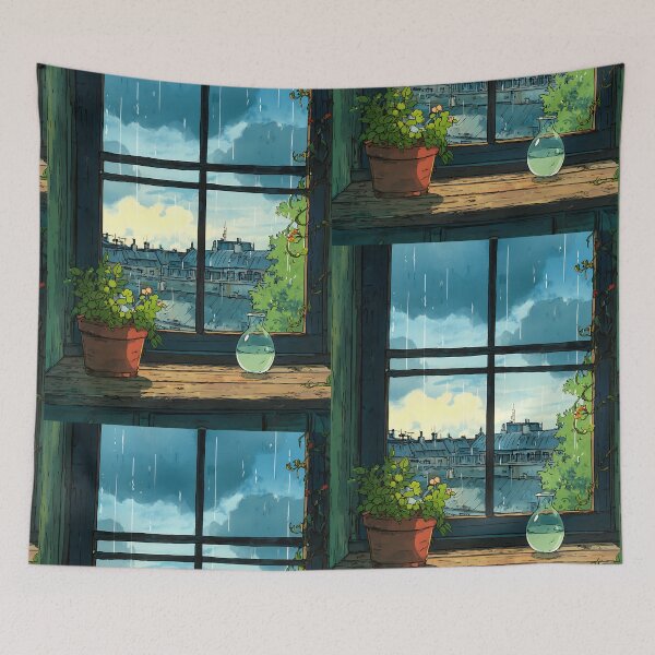 Item preview, Chill Lofi Rainy Window Art designed and sold by bapupa.