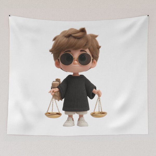 Item preview, Libra Zodiac Chibi Boy – Cute Astrology Character with Golden Scales designed and sold by GoldenChiArt.
