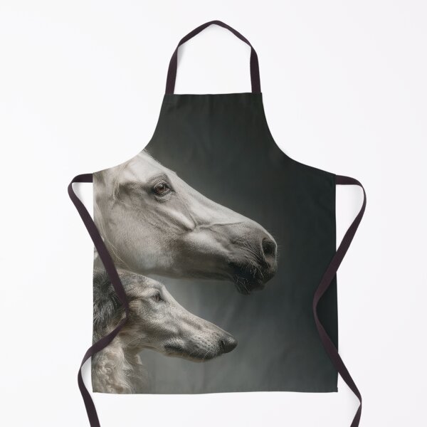 Item preview, Profile portraits of three white animals arranged in layers: orlov trotter horse, russian borzoi dog and silver neva-masquerade cat designed and sold by Julia Shepeleva.