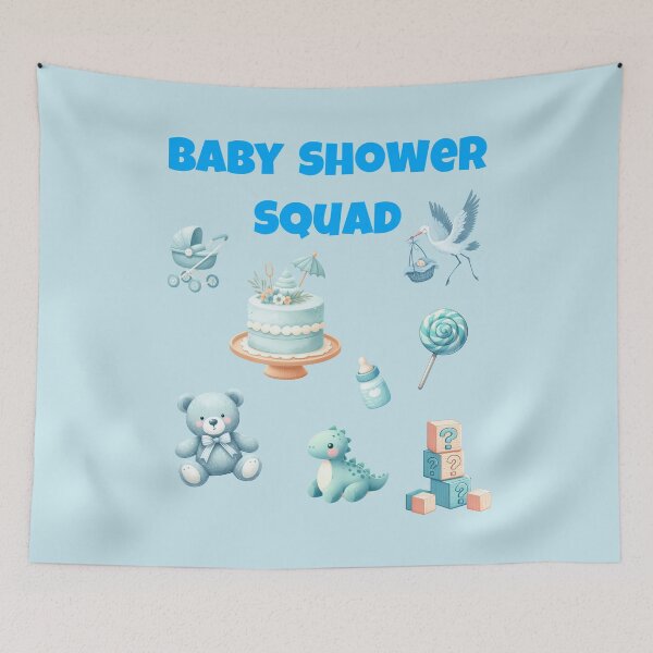 Item preview, Baby Shower Squad – Blue Baby Boy Party Design designed and sold by ProDesignByMK.