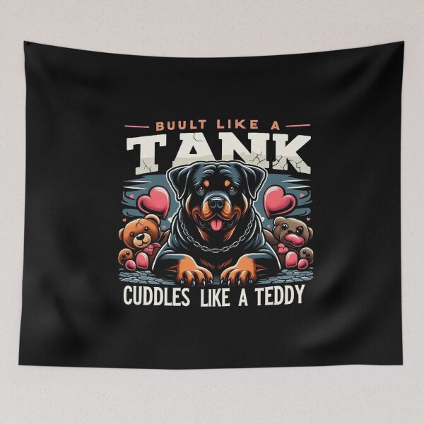 Item preview, Built Like a Tank, Cuddles Like a Teddy – Funny Rottweiler Dog Design designed and sold by dogslover22.