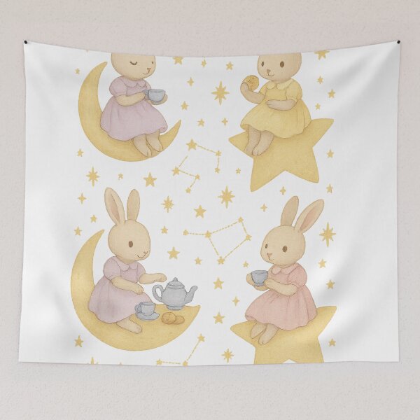Item preview, Celestial Bunny Tea Party designed and sold by Uglyandcute.