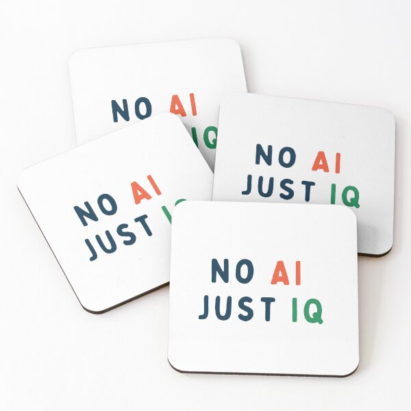 Item preview, No AI, Just IQ – Bold statement design designed and sold by dadnladdesigns.