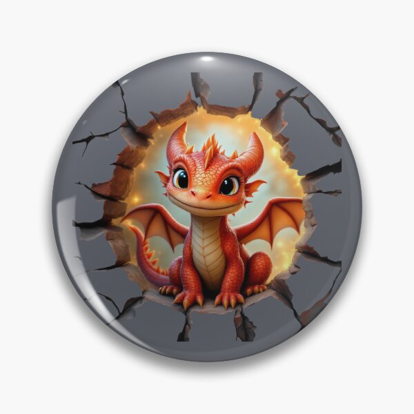 Item preview, Cute Red Baby Dragon Peeking Fantasy Art Print designed and sold by TheGaliyaStudio.