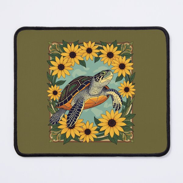 Item preview, Small Turtle And Black-Eyed Daisy Flowers designed and sold by taiche.