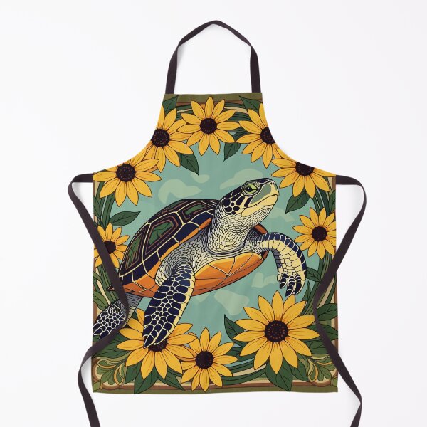 Item preview, Small Turtle And Black-Eyed Daisy Flowers designed and sold by taiche.