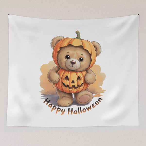 Item preview, Cute Pumpkin Bear – Happy Halloween Watercolor Style designed and sold by MissRasheedHam.
