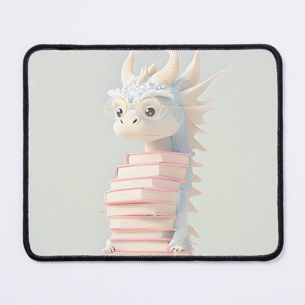 Item preview, Pastel Book Dragon – Cute Pink Book Lover Fantasy Art designed and sold by lobepainting.