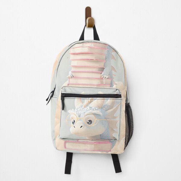 Item preview, Pastel Book Dragon – Cute Pink Book Lover Fantasy Art designed and sold by lobepainting.