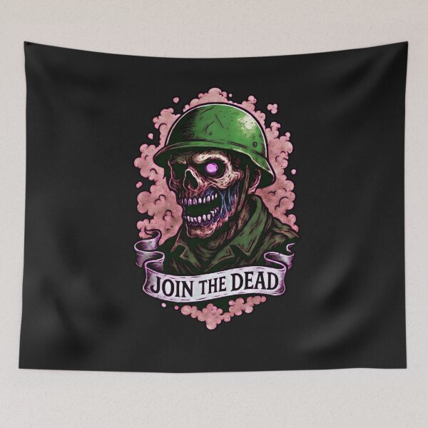 Item preview, Zombie Soldier Skull Artwork For Horror Fans designed and sold by Shoot-The-Moon.