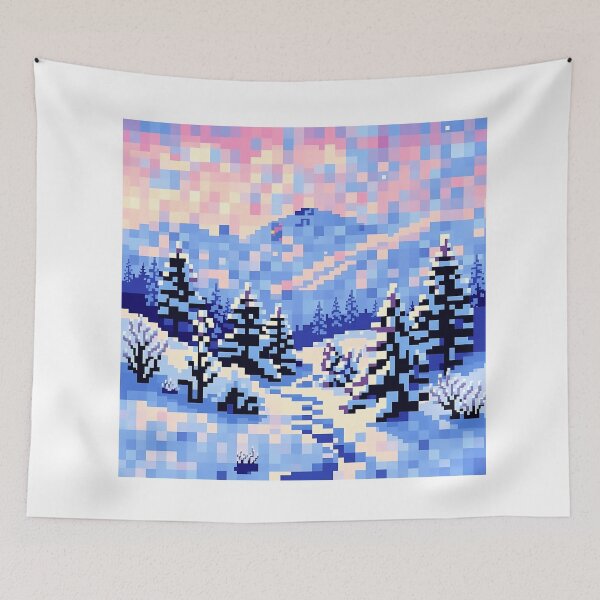 Item preview, Pixelated Winter Landscape designed and sold by sharon1210.